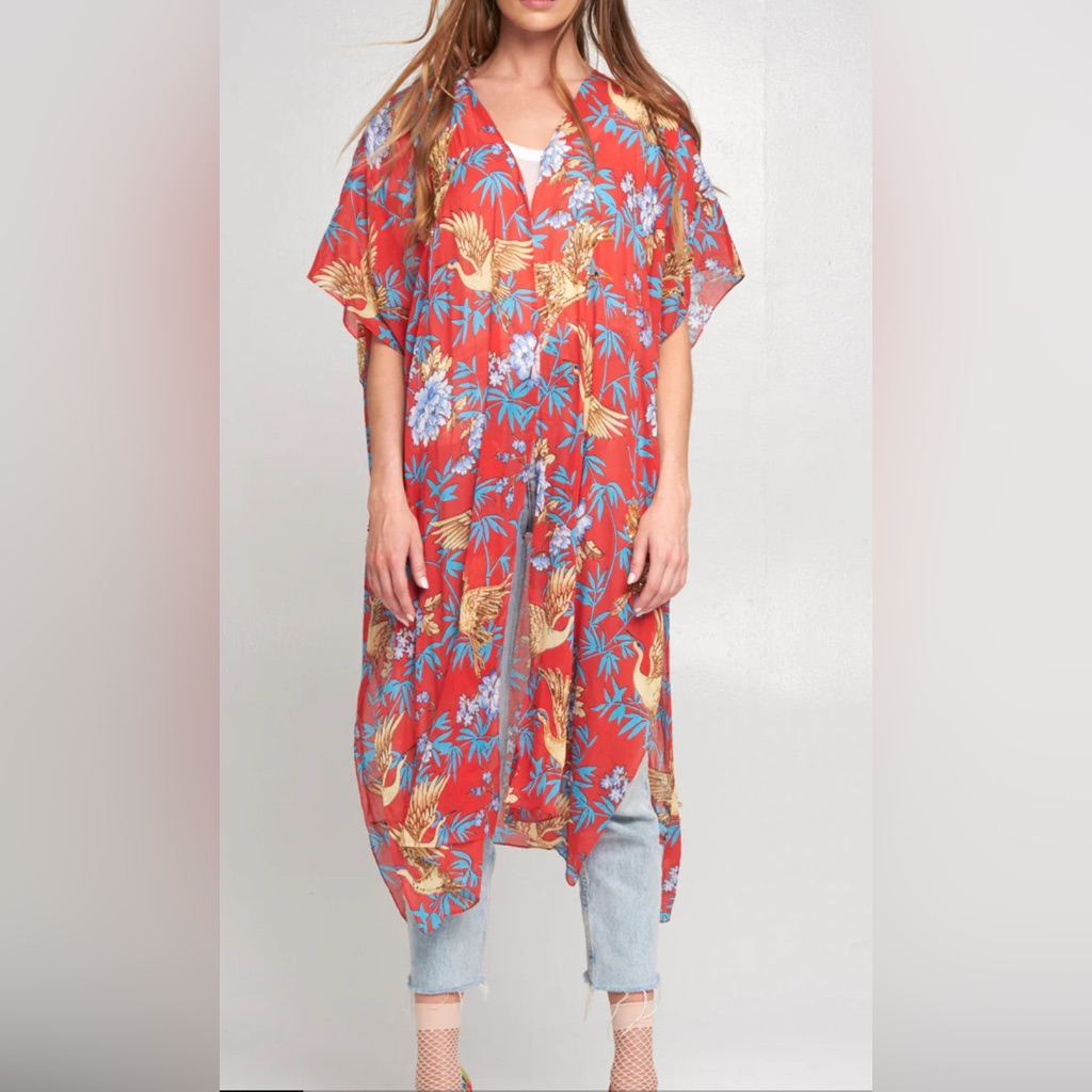 Aratta, Lady Bird Hand Embellished Kimono, One Size | 973